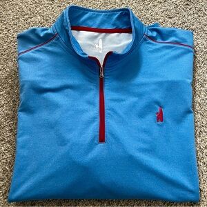 johnnie-O Light Blue Quarter Zip Pullover with logo on chest Size XL